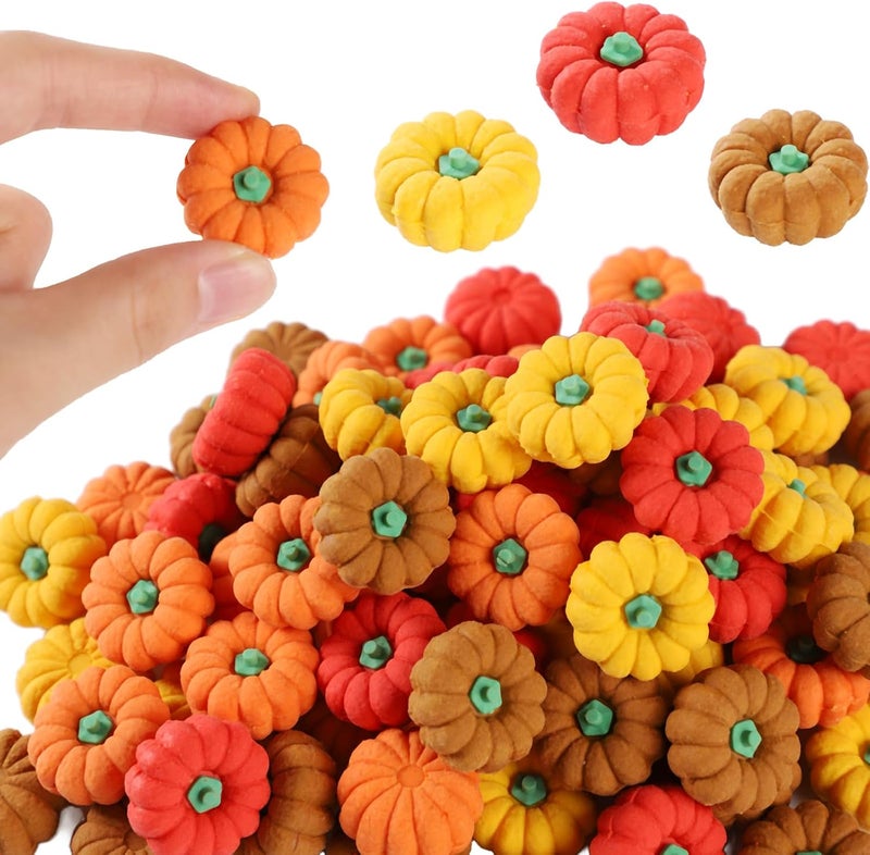 OZIO 44Pcs 3D Pumpkin Erasers Bulk, Halloween Fall Mini Erasers for Student Classroom Prizes, Game Reward,Treasure Box,Trick or Treats, Goody Bag Filler,Party Favors (44PCS) - Image 1
